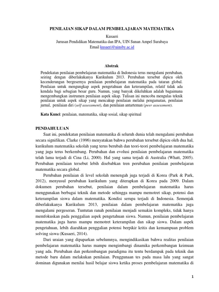 Contoh Penilaian Sikap