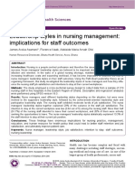 Leadership Styles in Nursing Management: Implications For Staff Outcomes