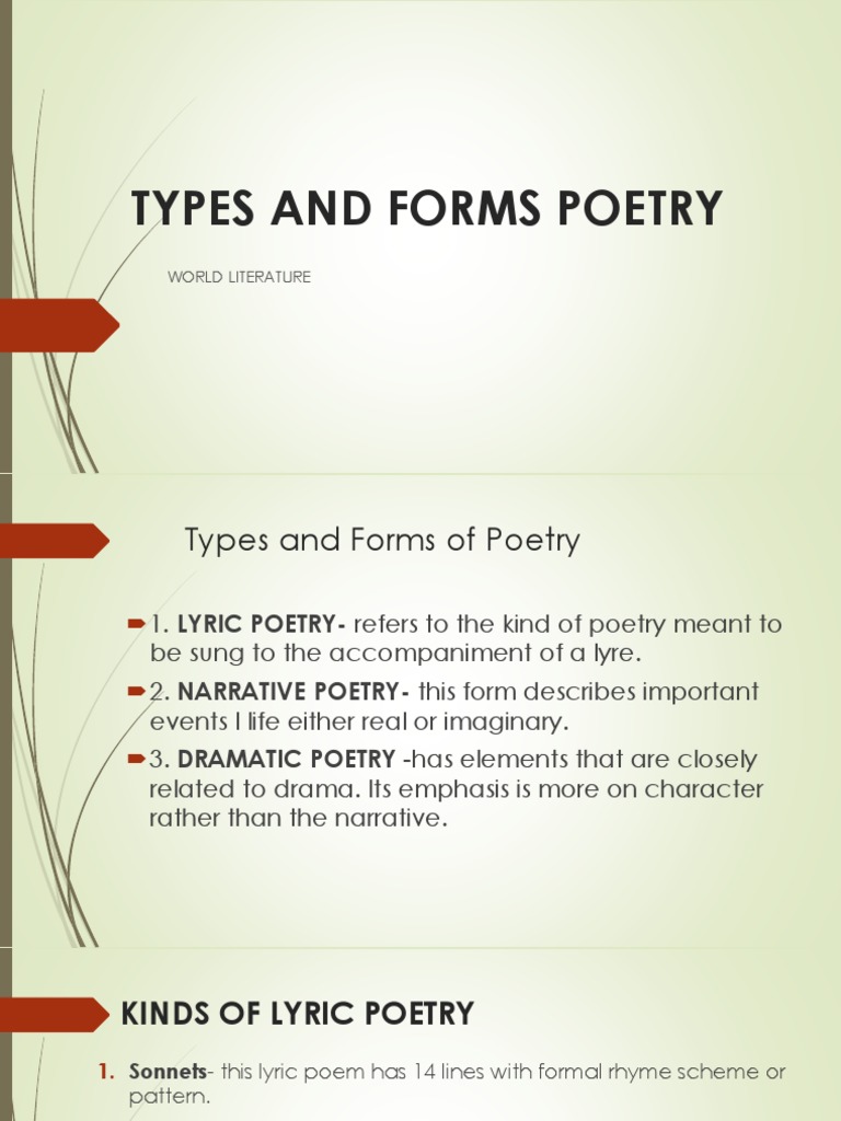 forms of literature poetry