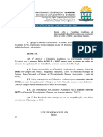 Calendário Acadêmico UFT 2018.1