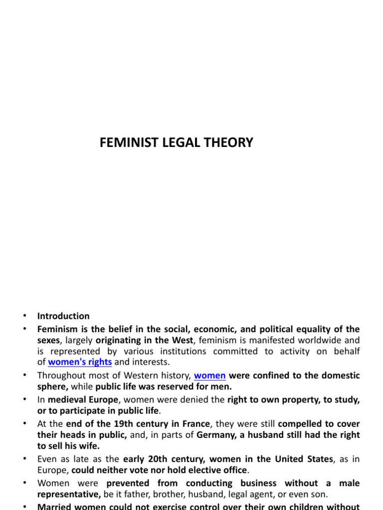 Feminist Legal Theory | PDF | Feminism | Gender Studies