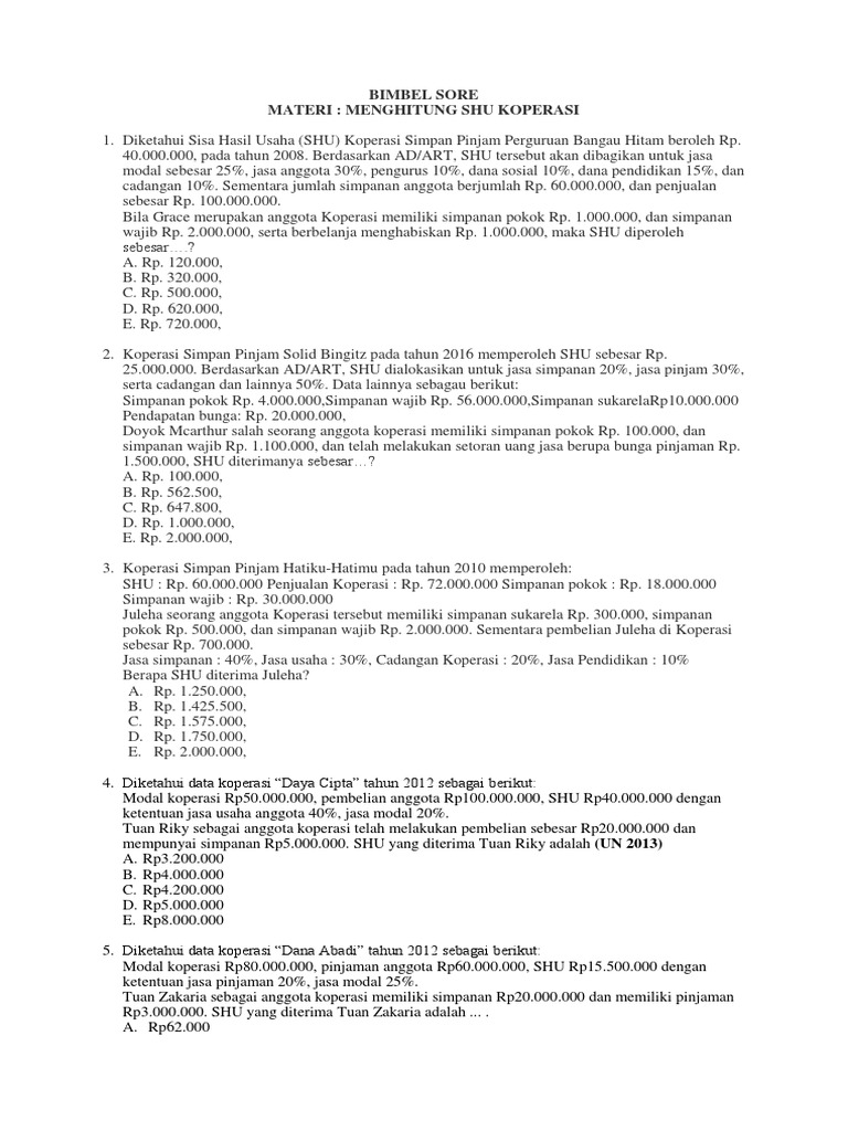 SOAL SHU