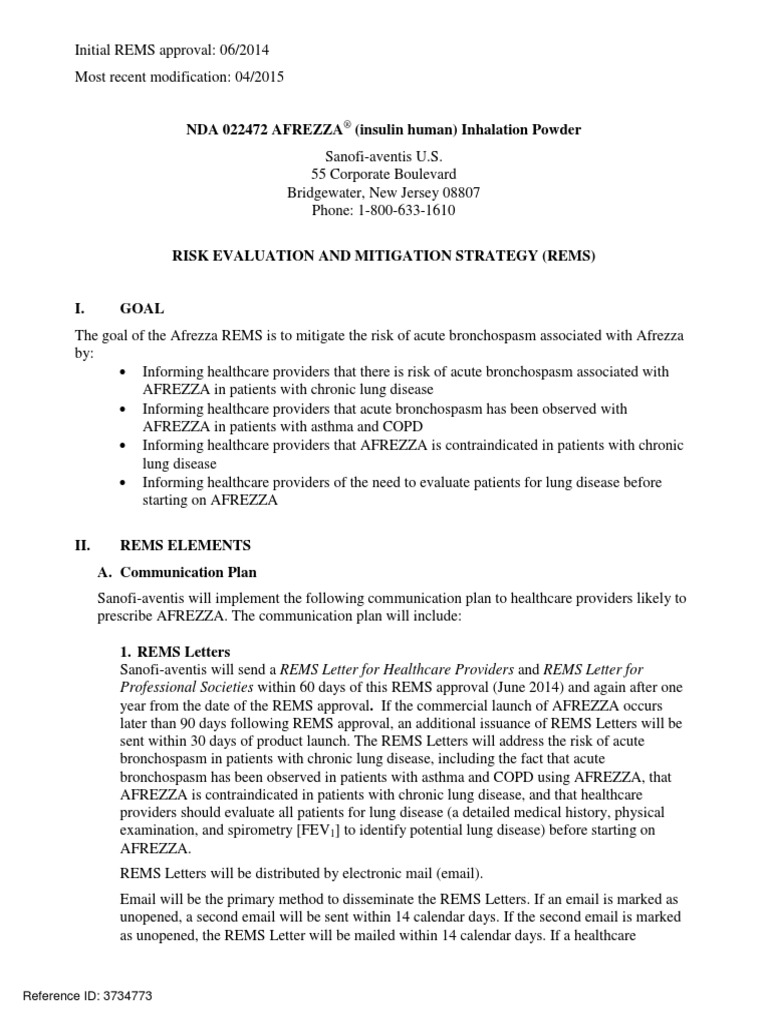 NDA 022472 AFREZZA (Insulin Human) Inhalation Powder PDF Chronic Obstructive Pulmonary