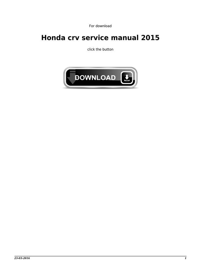 Manual Honda CRV 2015 PDF Nature
