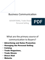Business Communication: ADVERTISING, Trade Shows, and Personal Selling