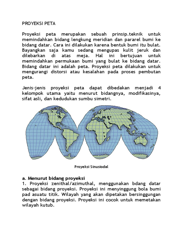 Jenis-Jenis Proyeksi Peta dan Karakteristiknya | PDF