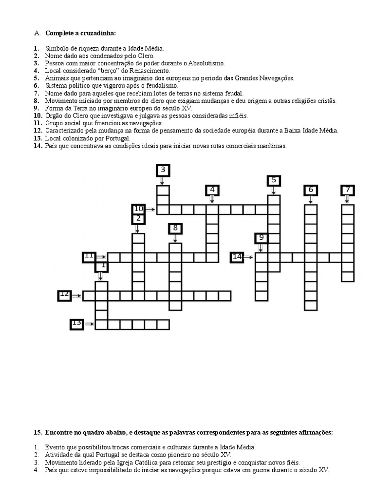 Caça Palavras Sobre Renascimento, PDF, Renascimento