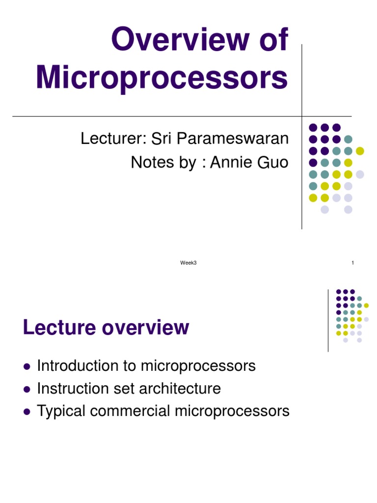 Microprocessor Overview by Sri Parameswaran | PDF | Central Processing ...