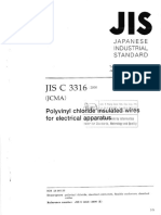 JIS C 3316 2000 Polyvinyl Chloride Insulated Wires For Electrical Apparatus