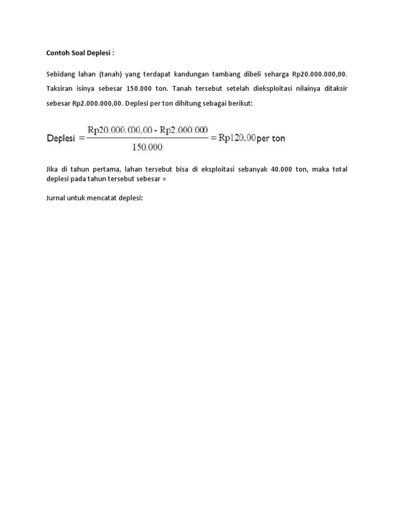Contoh Soal Deplesi