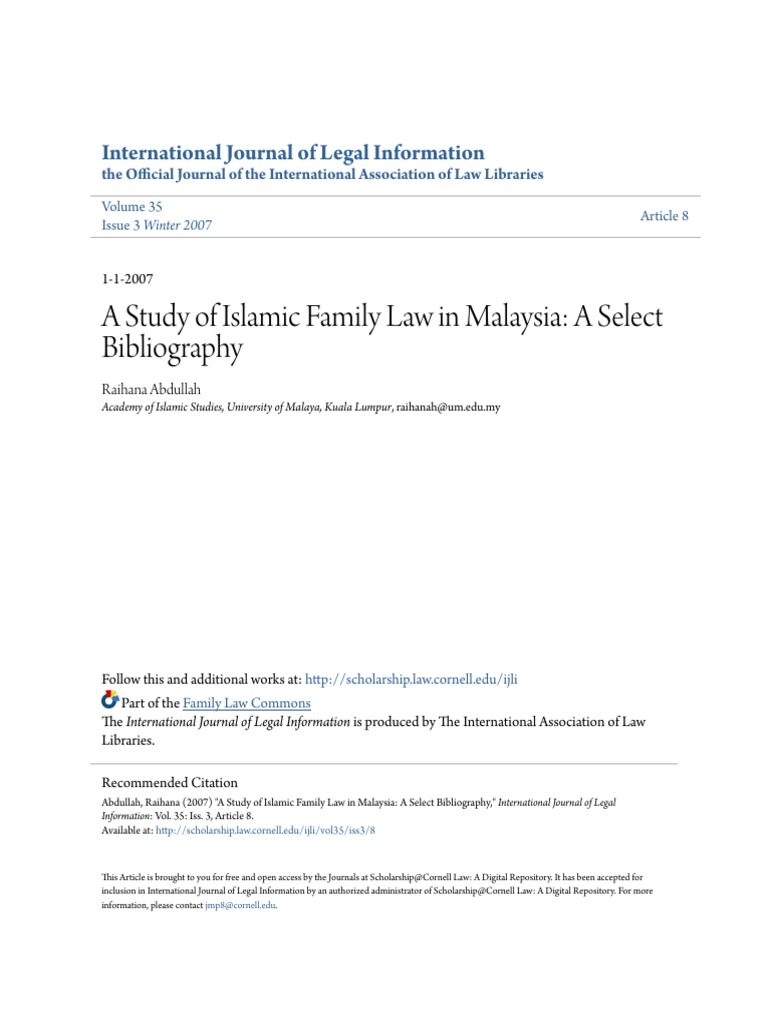Islamic Family Law in Malaysia | PDF | Malaysia | Family