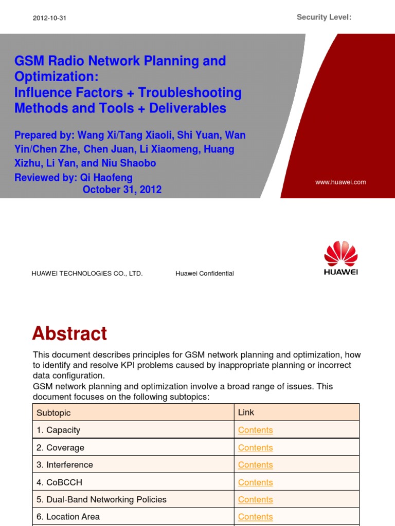 5 GSM Radio Network Planning and Optimization - Influence Factors ...