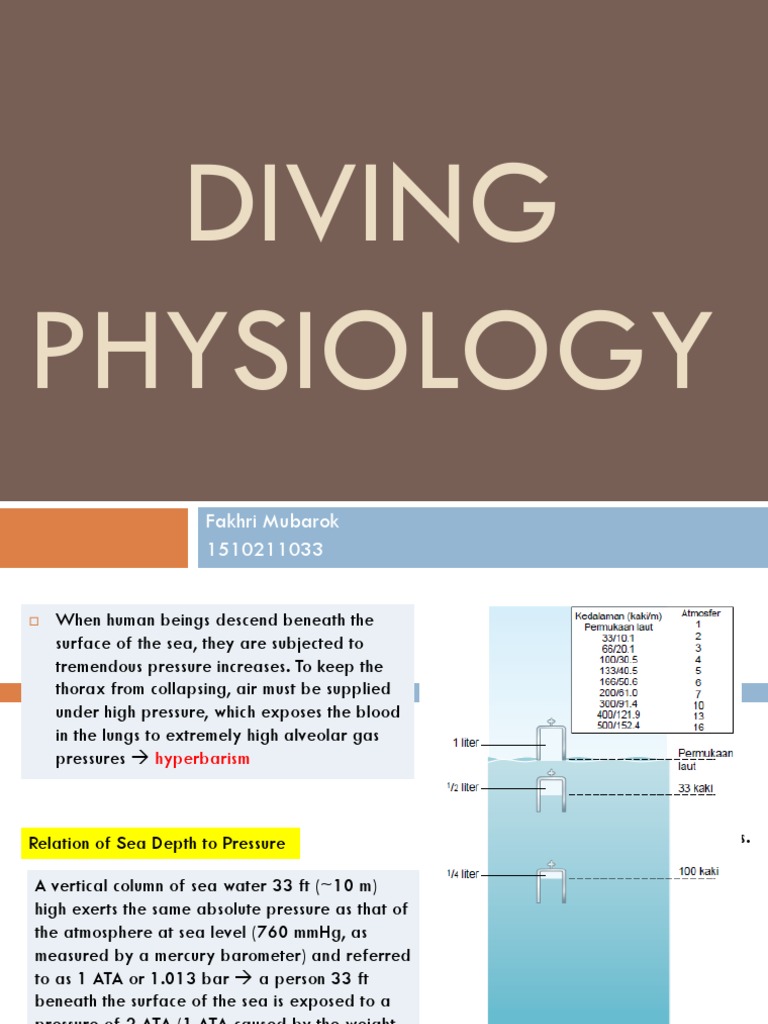 Diving Physiology: Fakhri Mubarok 1510211033 | PDF | Breathing | Scuba ...