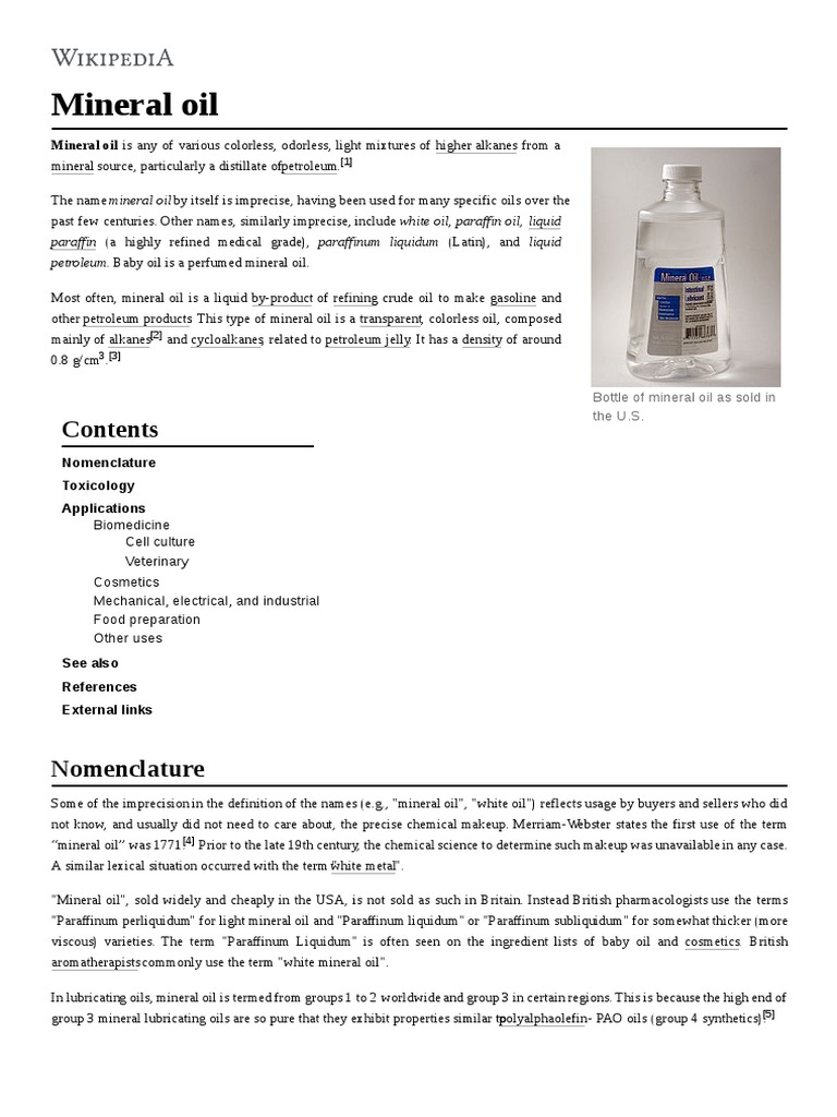 Mineral Oil Pdf Nature