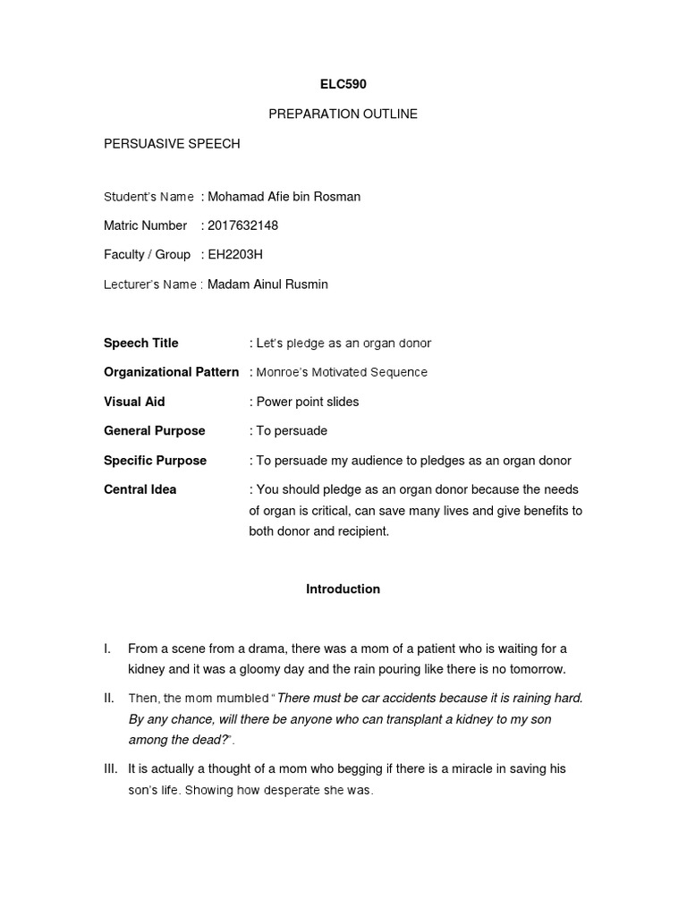 Persuasive speech outline on healthy lifestyle image