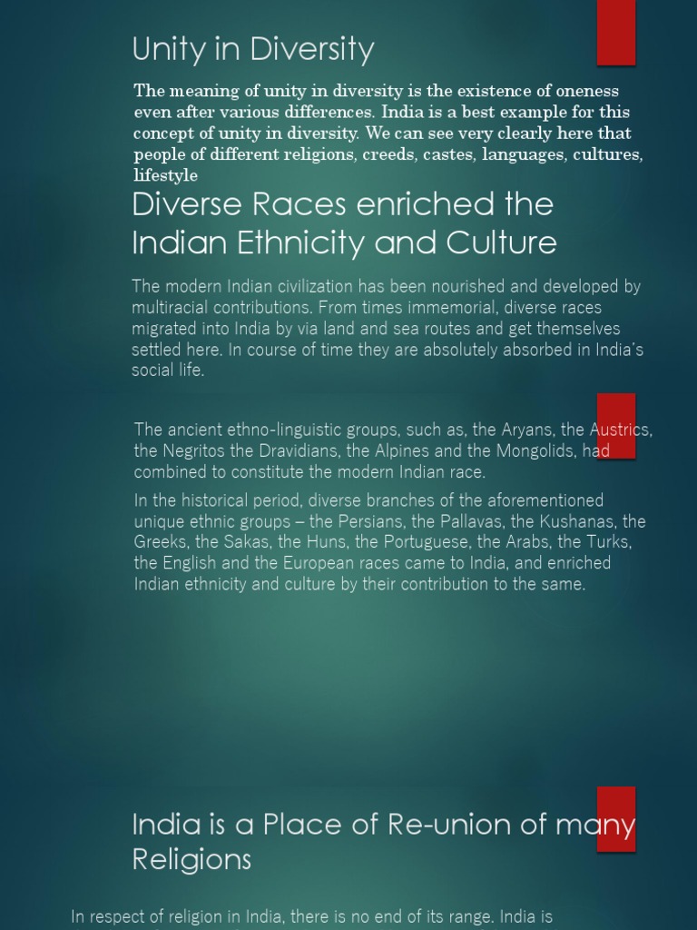Unity in Diversity | PDF | Hindu | Multiculturalism