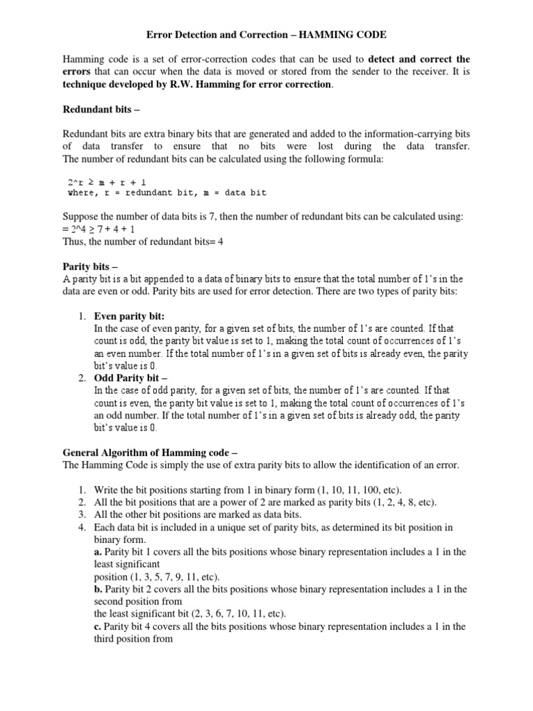 Error Detection and Correction PDF Error Detection And Correction