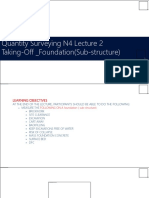Quantiy Surveying n4!1!2018 - Lecture 2 - Foundation Taking Off