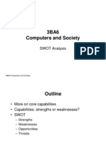 3BA6 Computers and Society: SWOT Analysis