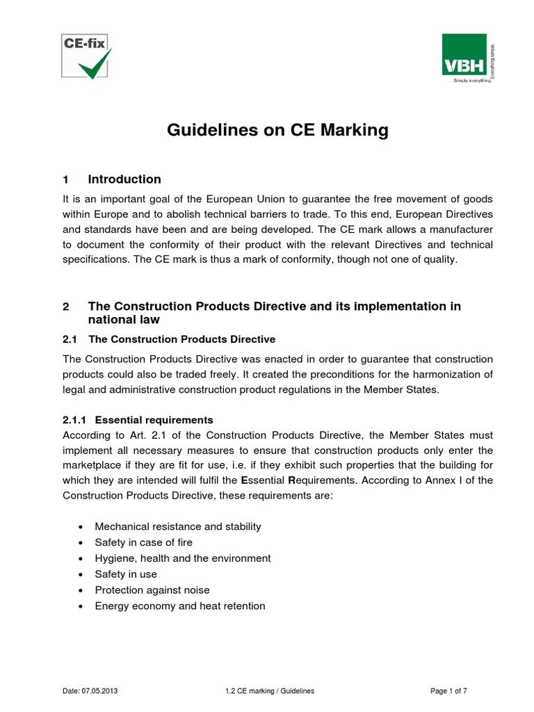 1.2 Leitfaden Zur CE-Kennzeichnung | PDF | European Union | Social ...