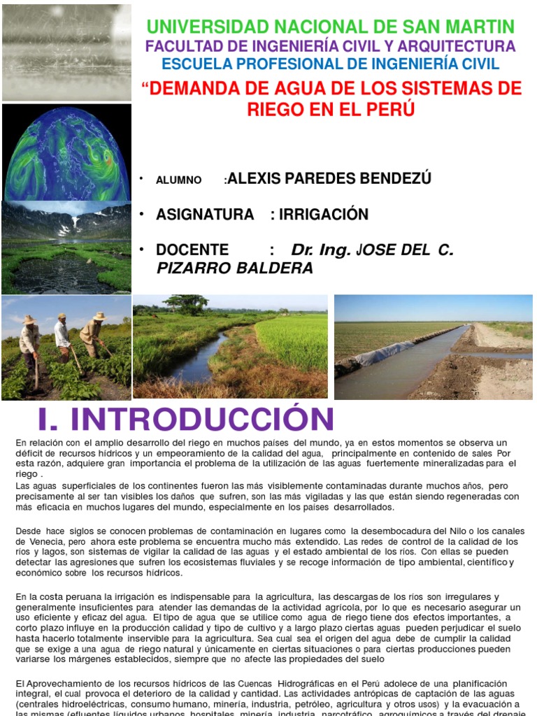 Demanda de Agua de Riego en El Peru | PDF | Evapotranspiración | Riego
