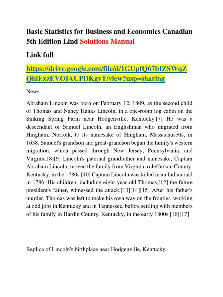 Basic Statistics For Business and Economics Canadian 5th Edition Lind ...