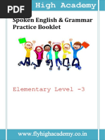 Spoken English & Grammar Practice Booklet: Elementary Level - 3