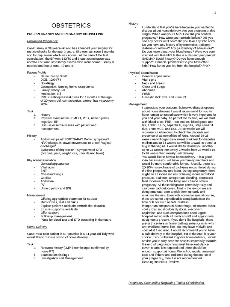 Obstetrics and Gynecology Notes | PDF | Pregnancy | Systemic Lupus ...