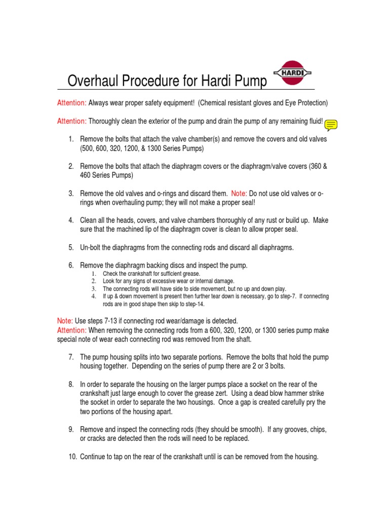 Pump Overhaul Procedure PDF Pump Valve