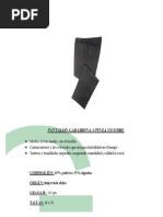 Pantalón Gabardina Hombre