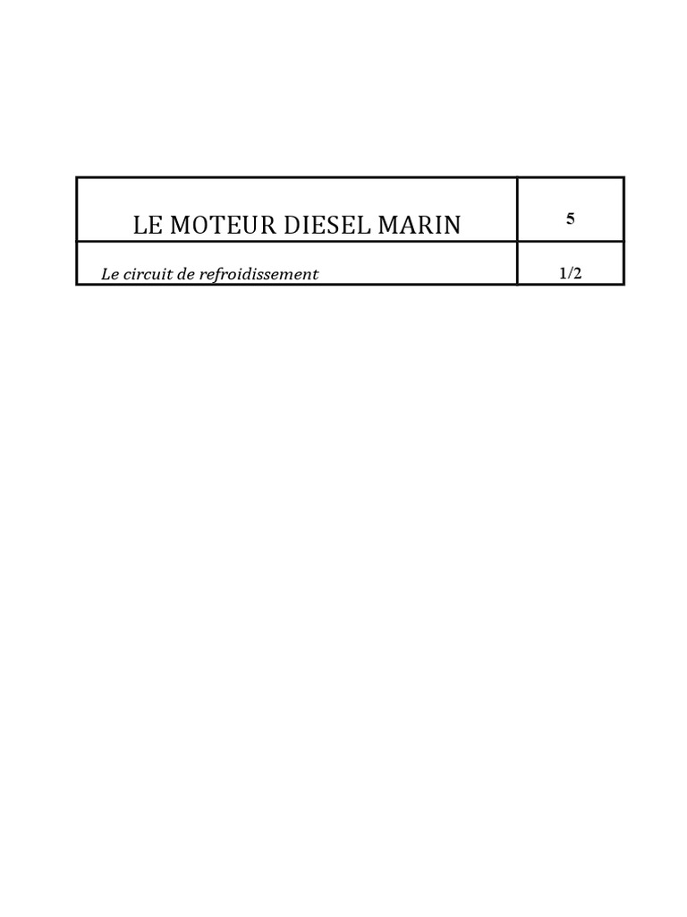 Circuit de Refroidissement Moteur Diesel Marin PDF Technologie — free download