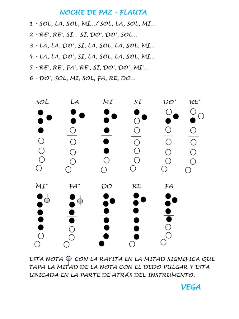 Increíble Aburrir oración notas para flauta dulce noche de paz Pautas