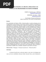 A DIMENSÃO POLÍTICA NA PRÁTICA PEDAGÓGICA DA FORMAÇÃO DE PROFESSORES NO ENSINO SUPERIOR