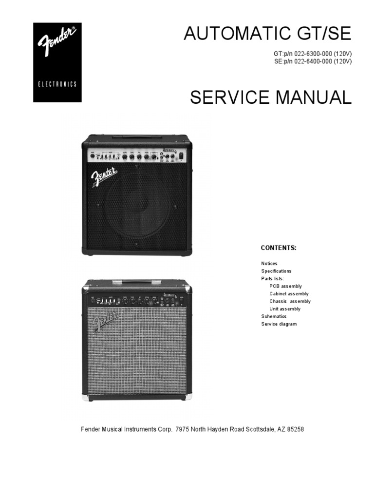 Fender Automatic GT Se SM PDF