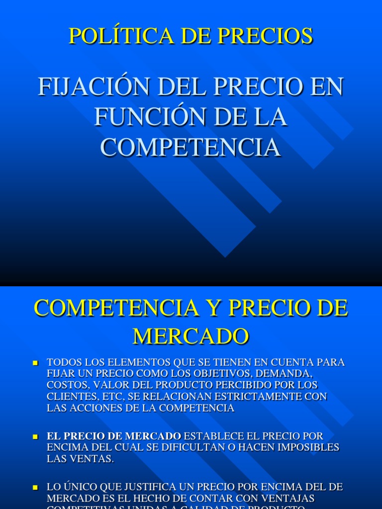 Politica de Precios Clase Competencia | PDF | Precios | Mercado (economía)