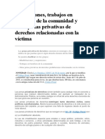 Suspensiones, Trabajos en Beneficio de La Comunidad y Otras Penas Privativas de Derechos Relacionadas Con La Víctima España