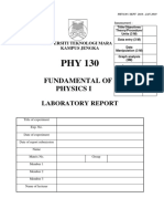 Fundamental of Physics I: Laboratory Report