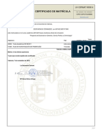 Certificado de matrícula UV para programa de Doctorado en Derecho