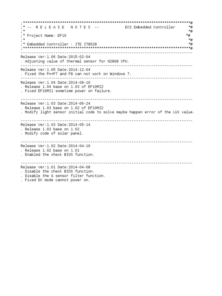 Ec Release Note | PDF | Technology & Engineering