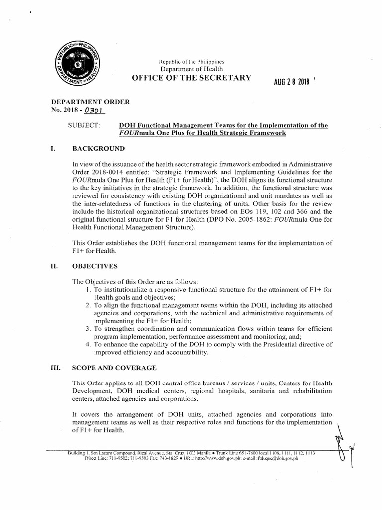 DOH Functional Management Teams Overview | PDF | Mindanao | Public Health
