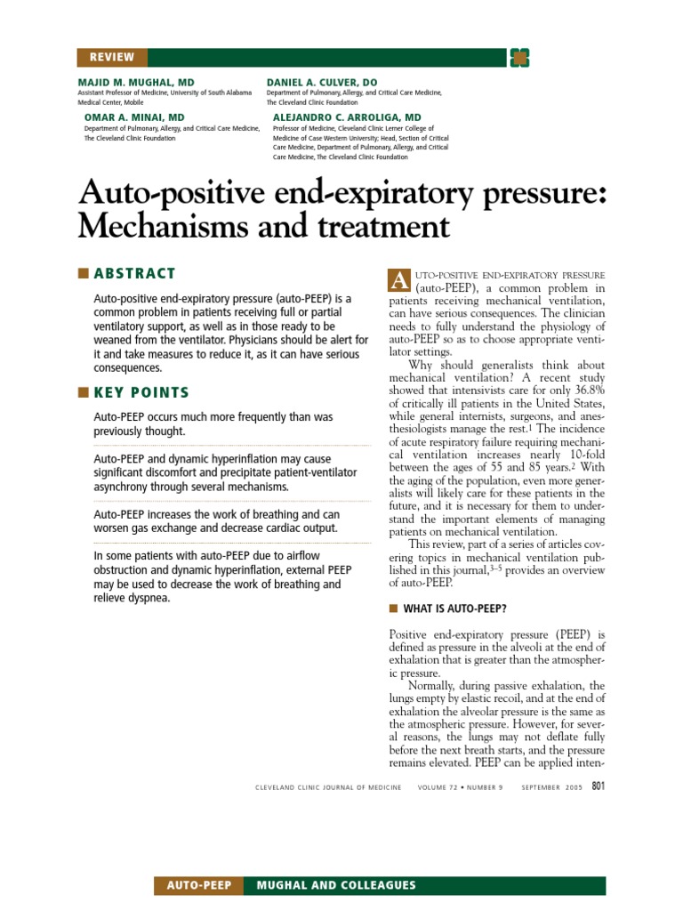 Auto PEEP | PDF | Exhalation | Breathing