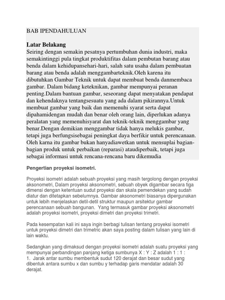 Pengertian Proyeksi Isometri Docx