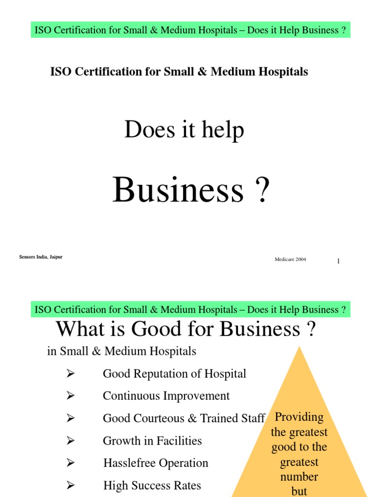 ISO Certification Benefits for Hospitals | PDF | Verification And ...