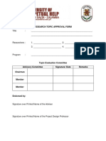 Research Topic Approval Form