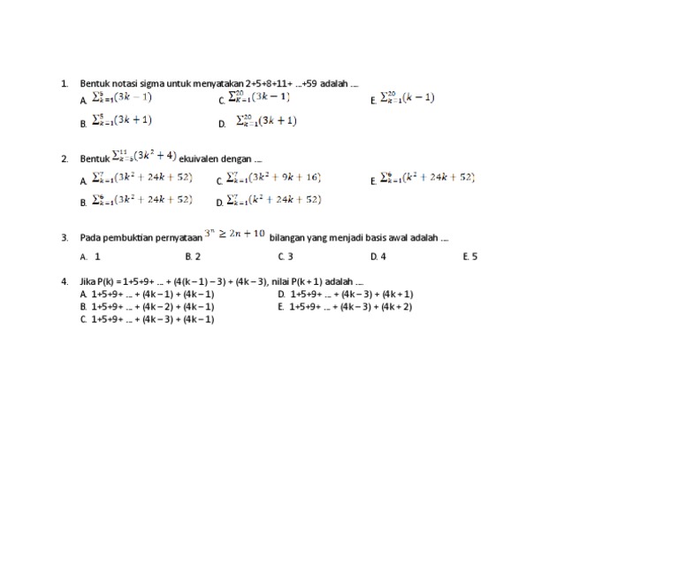 Soal Induksi Matematika