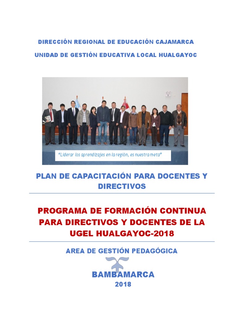 Plan de Capacitación 2018 | PDF | Maestros | Evaluación