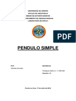 101898346 Informe de Laboratorio de Fisica Pendulo Simple