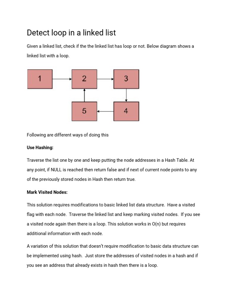 Detect Loop in A Linked List | PDF