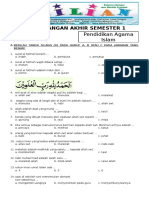 Soal UAS PAI Kelas 1 SD Semester 1 (Ganjil) Dan Kunci Jawaban