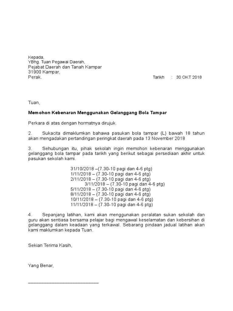 Surat Mohon Gelanggang Pdf
